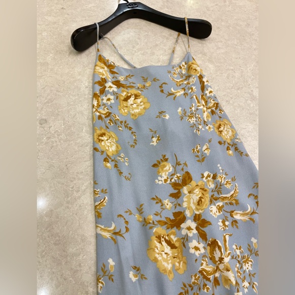 Reformation Dover Floral Print Midi Slip Dress in Heavenly Blue Size 8 - Picture 14 of 16